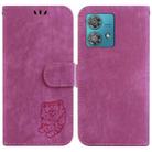 For Motorola Edge 40 Neo Little Tiger Embossed Leather Phone Case(Rose Red) - 1