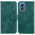 For Motorola Moto G Play 4G 2024 Little Tiger Embossed Leather Phone Case(Green) - 1