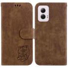 For Motorola Moto G Power 5G 2024 Little Tiger Embossed Leather Phone Case(Brown) - 1