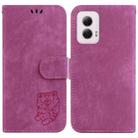 For Motorola Moto G Power 5G 2024 Little Tiger Embossed Leather Phone Case(Rose Red) - 1