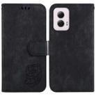 For Motorola Moto G Power 5G 2024 Little Tiger Embossed Leather Phone Case(Black) - 1