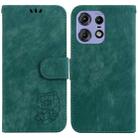 For Motorola Edge 50 Pro Little Tiger Embossed Leather Phone Case(Green) - 1