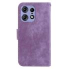 For Motorola Edge 50 Pro Little Tiger Embossed Leather Phone Case(Purple) - 3