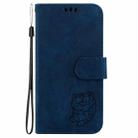 For Motorola Edge 50 Pro Little Tiger Embossed Leather Phone Case(Dark Blue) - 2