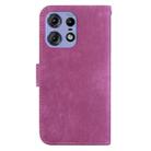 For Motorola Edge 50 Pro Little Tiger Embossed Leather Phone Case(Rose Red) - 3