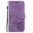 For Motorola Edge 50 Fusion Little Tiger Embossed Leather Phone Case(Purple) - 2