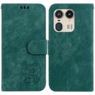 For Motorola Edge 50 Ultra Little Tiger Embossed Leather Phone Case(Green) - 1