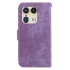 For Motorola Edge 50 Ultra Little Tiger Embossed Leather Phone Case(Purple) - 3