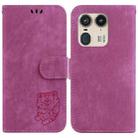 For Motorola Edge 50 Ultra Little Tiger Embossed Leather Phone Case(Rose Red) - 1