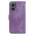 For Motorola Edge 2024 Little Tiger Embossed Leather Phone Case(Purple) - 3