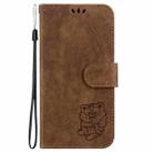 For Motorola Edge 2024 Little Tiger Embossed Leather Phone Case(Brown) - 2