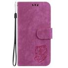 For Motorola Edge 2024 Little Tiger Embossed Leather Phone Case(Rose Red) - 2