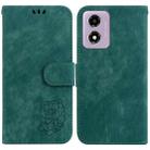 For Motorola Moto G04s / Moto E14 Little Tiger Embossed Leather Phone Case(Green) - 1