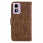 For Motorola Moto G04s / Moto E14 Little Tiger Embossed Leather Phone Case(Brown) - 3