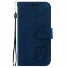 For Motorola Moto G04s / Moto E14 Little Tiger Embossed Leather Phone Case(Dark Blue) - 2