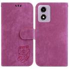 For Motorola Moto G04s / Moto E14 Little Tiger Embossed Leather Phone Case(Rose Red) - 1