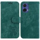 For Motorola Moto G85 Little Tiger Embossed Leather Phone Case(Green) - 1