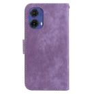 For Motorola Moto G85 Little Tiger Embossed Leather Phone Case(Purple) - 3