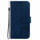 For Motorola Moto G85 Little Tiger Embossed Leather Phone Case(Dark Blue) - 2