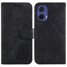 For Motorola Moto G85 Little Tiger Embossed Leather Phone Case(Black) - 1