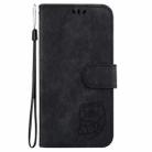 For Motorola Moto G85 Little Tiger Embossed Leather Phone Case(Black) - 2