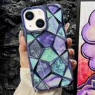 For iPhone 14 Plus Water Cube Marble Electroplating TPU Phone Case(Blue) - 1