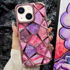 For iPhone 14 Plus Water Cube Marble Electroplating TPU Phone Case(Pink) - 1