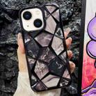 For iPhone 14 Plus Water Cube Marble Electroplating TPU Phone Case(Black) - 1