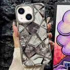 For iPhone 14 Water Cube Marble Electroplating TPU Phone Case(Silver) - 1