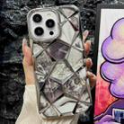 For iPhone 14 Pro Water Cube Marble Electroplating TPU Phone Case(Silver) - 1