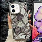 For iPhone 12 Water Cube Marble Electroplating TPU Phone Case(Silver) - 1