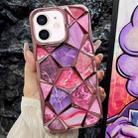 For iPhone 12 Water Cube Marble Electroplating TPU Phone Case(Pink) - 1