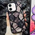 For iPhone 12 Water Cube Marble Electroplating TPU Phone Case(Black) - 1