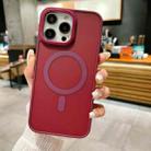 For iPhone 14 Pro Imitation Metal Frosted Skin Feel Acrylic MagSafe Phone Case(Red) - 1