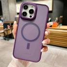 For iPhone 14 Pro Max Imitation Metal Frosted Skin Feel Acrylic MagSafe Phone Case(Deep Purple) - 1