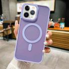 For iPhone 11 Pro Max Imitation Metal Frosted Skin Feel Acrylic MagSafe Phone Case(Light Purple) - 1