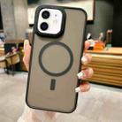 For iPhone 11 Imitation Metal Frosted Skin Feel Acrylic MagSafe Phone Case(Black) - 1