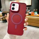 For iPhone 11 Imitation Metal Frosted Skin Feel Acrylic MagSafe Phone Case(Red) - 1