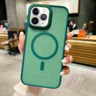 For iPhone 11 Pro Imitation Metal Frosted Skin Feel Acrylic MagSafe Phone Case(Green) - 1