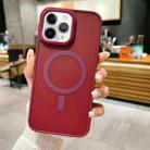 For iPhone 11 Pro Imitation Metal Frosted Skin Feel Acrylic MagSafe Phone Case(Red) - 1