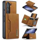 For Samsung Galaxy Z Fold5 DG.MING M2 Series 3-Fold Multi Card Bag + Magnetic Phone Case(Brown) - 1