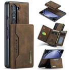 For Samsung Galaxy Z Fold5 DG.MING M2 Series 3-Fold Multi Card Bag + Magnetic Phone Case(Coffee) - 1