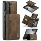 For Samsung Galaxy Z Fold6 DG.MING M2 Series 3-Fold Multi Card Bag + Magnetic Phone Case(Coffee) - 1