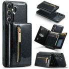 For Samsung Galaxy S23 FE 5G DG.MING M3 Series Glitter Powder Card Bag Leather Case(Black) - 1