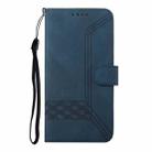 For iPhone 16e Cubic Skin Feel Flip Leather Phone Case(Blue) - 3