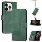 For iPhone 16 Pro Cubic Skin Feel Flip Leather Phone Case(Green) - 1