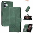 For iPhone 16 Plus Cubic Skin Feel Flip Leather Phone Case(Green) - 1