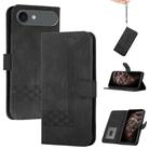 For iPhone 17 Air Cubic Skin Feel Flip Leather Phone Case(Black) - 1