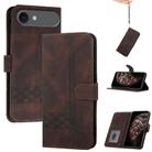 For iPhone 17 Air Cubic Skin Feel Flip Leather Phone Case(Brown) - 1