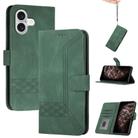 For iPhone 17 Cubic Skin Feel Flip Leather Phone Case(Green) - 1